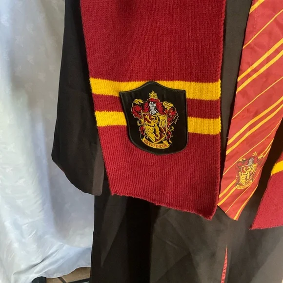 Kids Wizard Costume Robe with Griffindor Crest-Tie and Scarf included - Picture 9 of 12